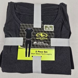 NWT Athletic Works 2 Piece Set Shirt And Pants Dark Gray & Black Sz XL